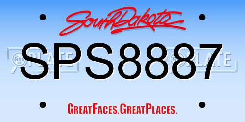 SPS8887 South Dakota License Plate