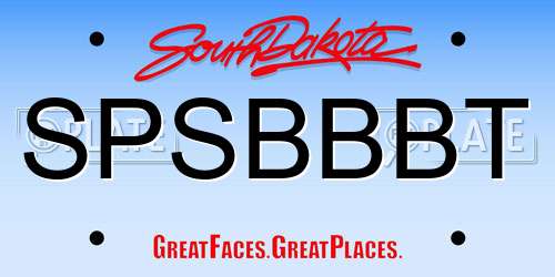 SPSBBBT South Dakota License Plate