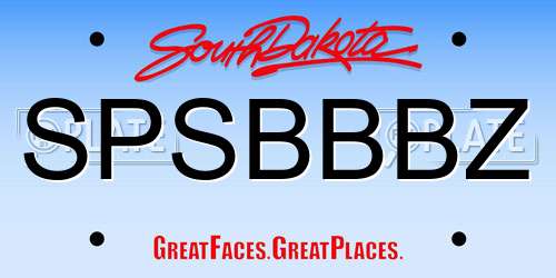 SPSBBBZ South Dakota License Plate