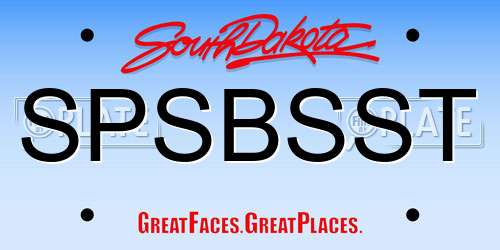 SPSBSST South Dakota License Plate