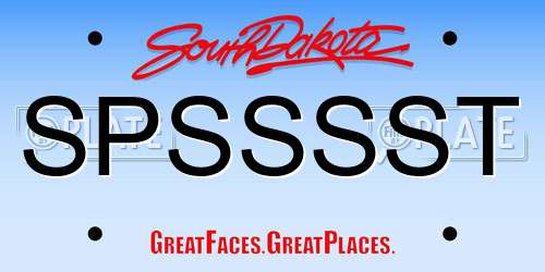 SPSSSST South Dakota License Plate