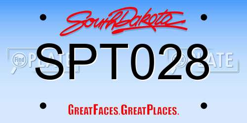 SPT028 South Dakota License Plate