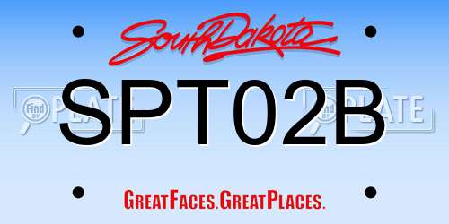 SPT02B South Dakota License Plate
