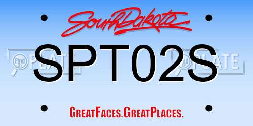 SPT02S South Dakota License Plate