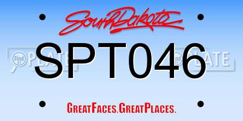 SPT046 South Dakota License Plate