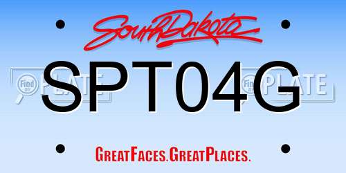 SPT04G South Dakota License Plate