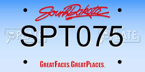 SPT075 South Dakota License Plate