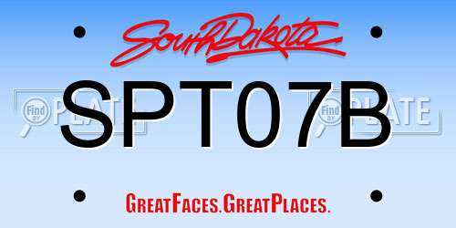 SPT07B South Dakota License Plate