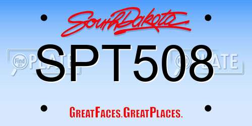 SPT508 South Dakota License Plate