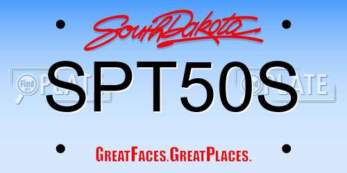 SPT50S South Dakota License Plate