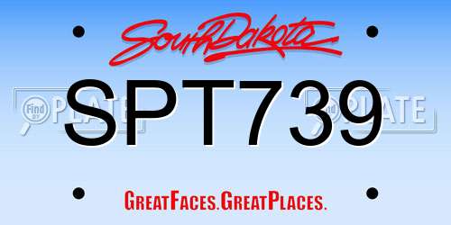 SPT739 South Dakota License Plate