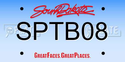 SPTB08 South Dakota License Plate