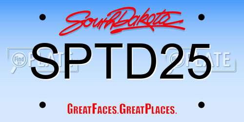SPTD25 South Dakota License Plate