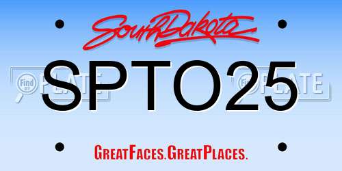 SPTO25 South Dakota License Plate
