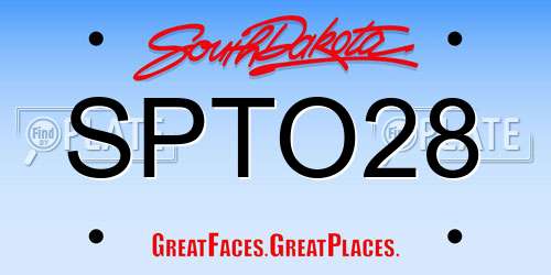 SPTO28 South Dakota License Plate