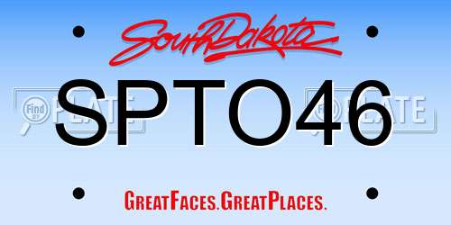 SPTO46 South Dakota License Plate