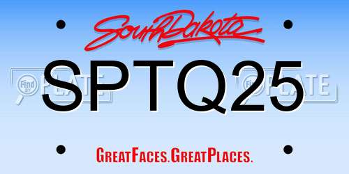 SPTQ25 South Dakota License Plate