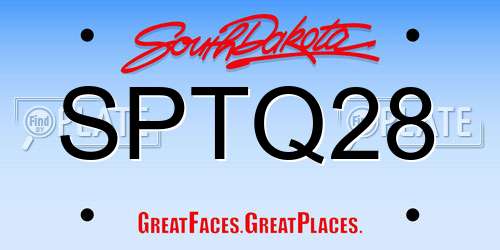 SPTQ28 South Dakota License Plate