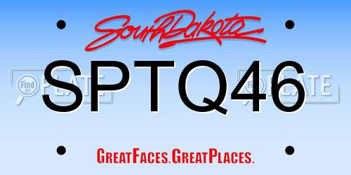 SPTQ46 South Dakota License Plate