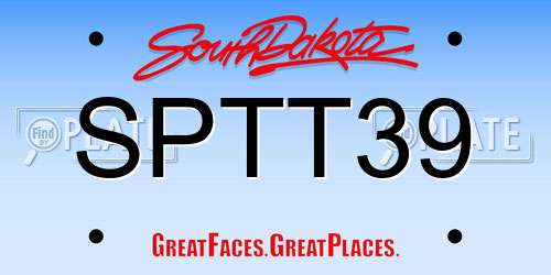 SPTT39 South Dakota License Plate