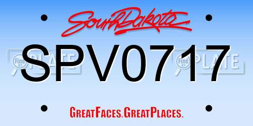 SPV0717 South Dakota License Plate