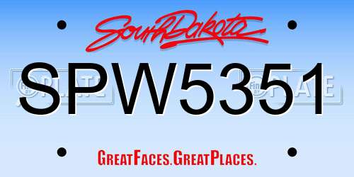 SPW5351 South Dakota License Plate