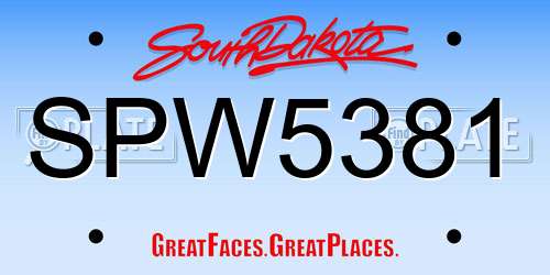 SPW5381 South Dakota License Plate
