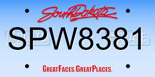 SPW8381 South Dakota License Plate
