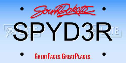 SPYD3R South Dakota License Plate