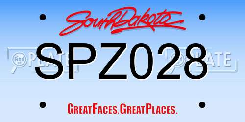 SPZ028 South Dakota License Plate