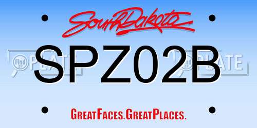 SPZ02B South Dakota License Plate