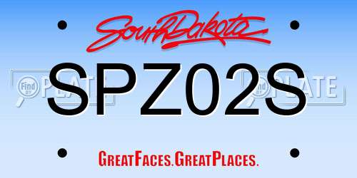 SPZ02S South Dakota License Plate