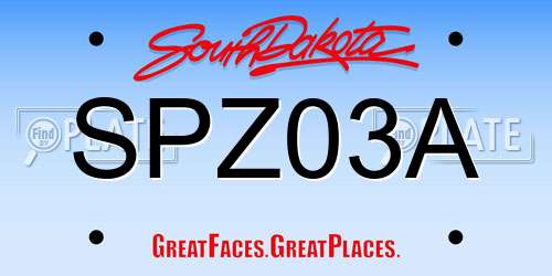SPZ03A South Dakota License Plate