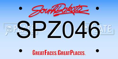 SPZ046 South Dakota License Plate