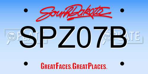 SPZ07B South Dakota License Plate