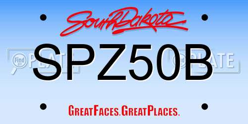 SPZ50B South Dakota License Plate