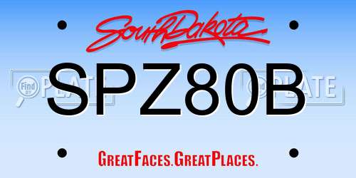 SPZ80B South Dakota License Plate