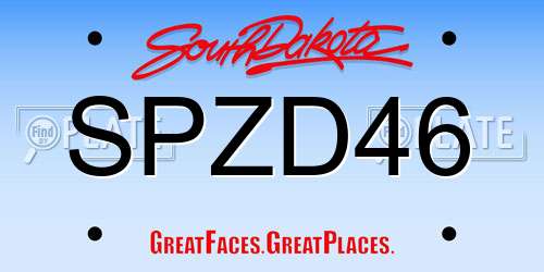 SPZD46 South Dakota License Plate