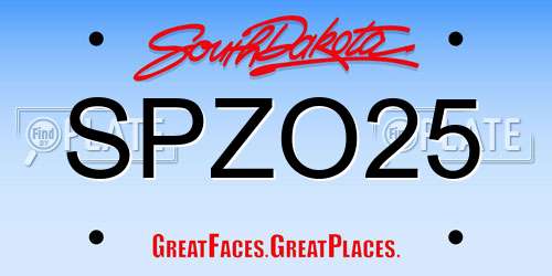 SPZO25 South Dakota License Plate