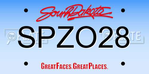 SPZO28 South Dakota License Plate