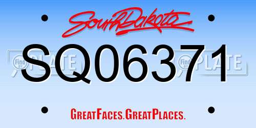 SQ06371 South Dakota License Plate