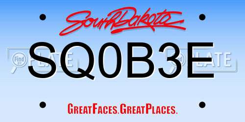 SQ0B3E South Dakota License Plate
