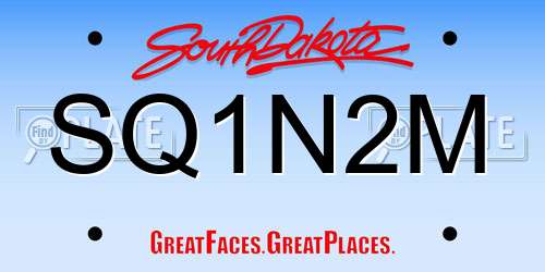 SQ1N2M South Dakota License Plate