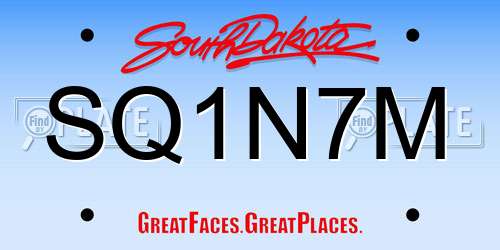 SQ1N7M South Dakota License Plate