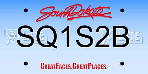 SQ1S2B South Dakota License Plate