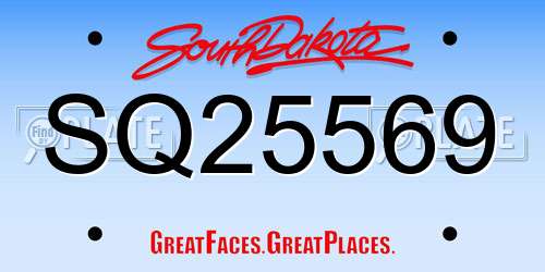 SQ25569 South Dakota License Plate