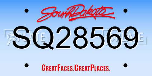 SQ28569 South Dakota License Plate