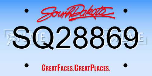 SQ28869 South Dakota License Plate
