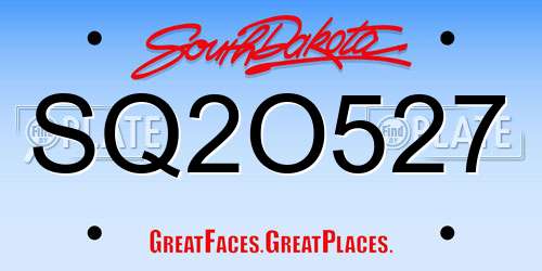 SQ2O527 South Dakota License Plate