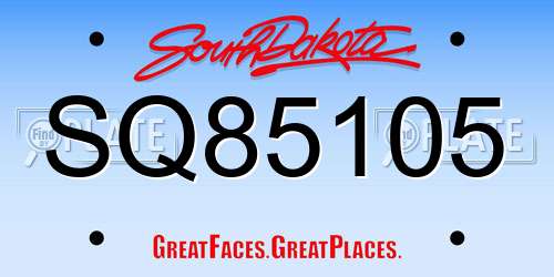 SQ85105 South Dakota License Plate